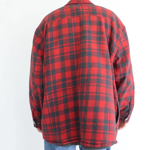 Wind River Red &  Grey Checker Print Button Up Sherpa Like Lined Shacket 3XL - Picture 2 of 12